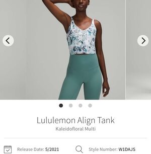 lululemon Align Tank Floral Tank Top - Blue and White